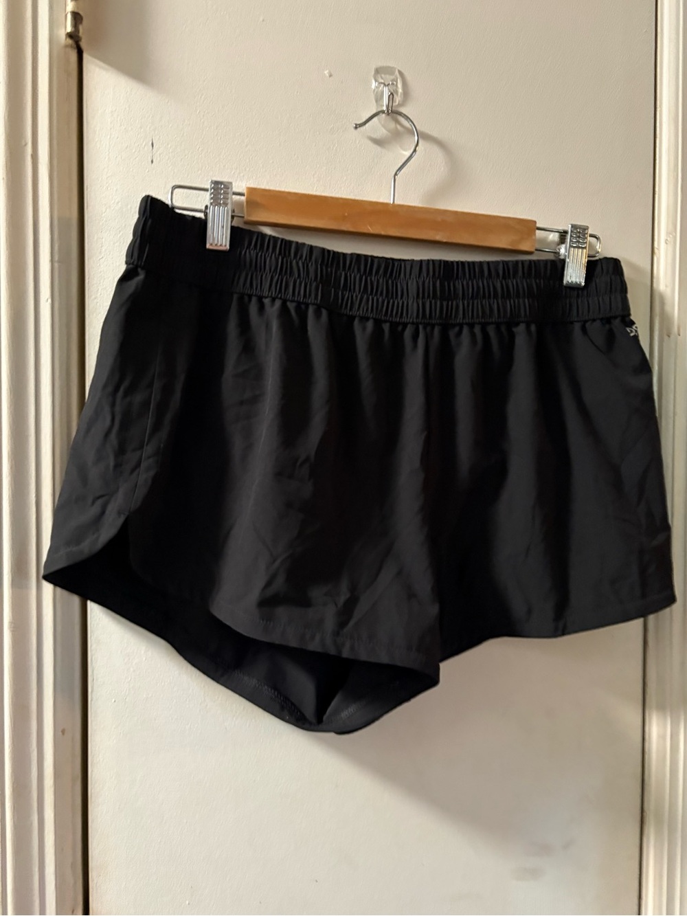 DSG Black Women's Athletic Shorts with Double-Layer Design size M